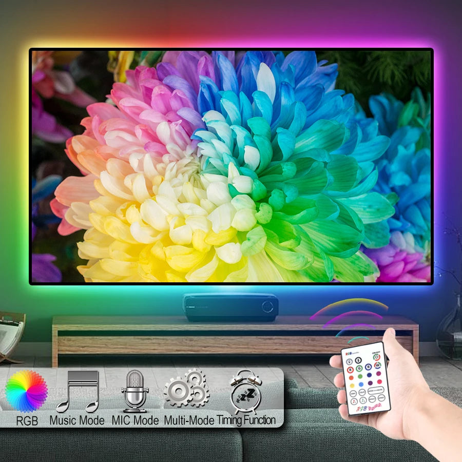 5M Bluetooth RGB LED Strip Light | Music Sync USB Remote RGB LED Strip Light Oasis Select