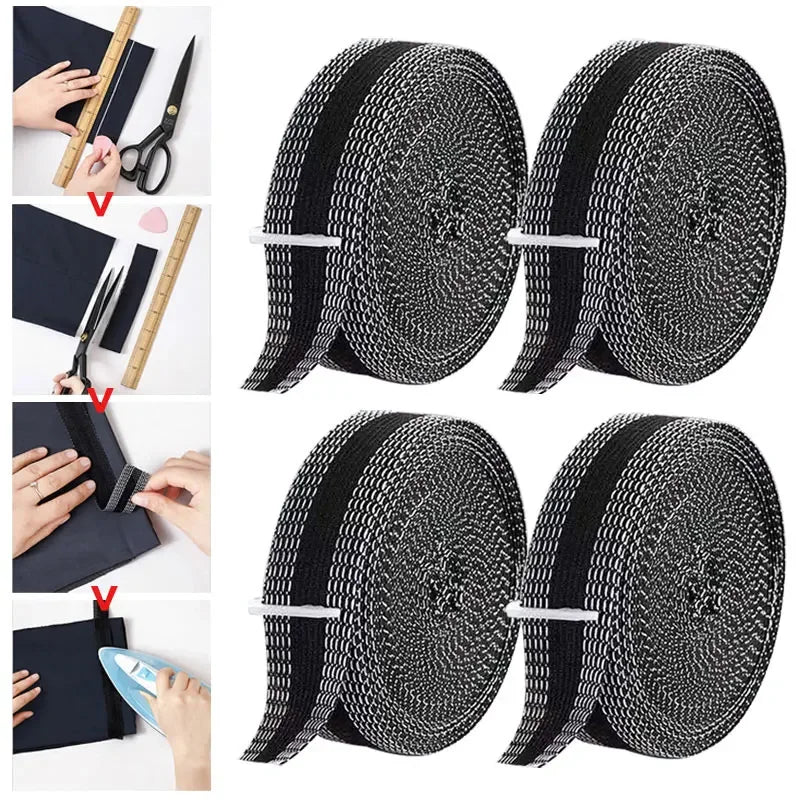DIY Sewing Fabric Self-Adhesive Pants Paste Iron on Pants Edge Shorten Repair Pants for Jean Clothing and Jean Pants Apparel Oasis Select