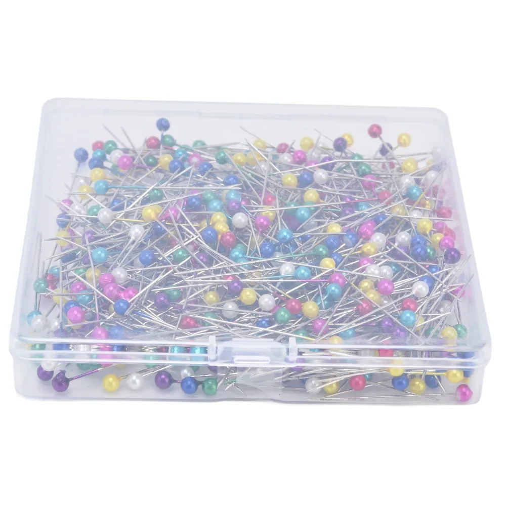 600Pcs Ball Head Design 38MM Sewing Pins Colorful Straight Positioning Pins Pearl Head Fabric Pins Sewing Making Oasis Select