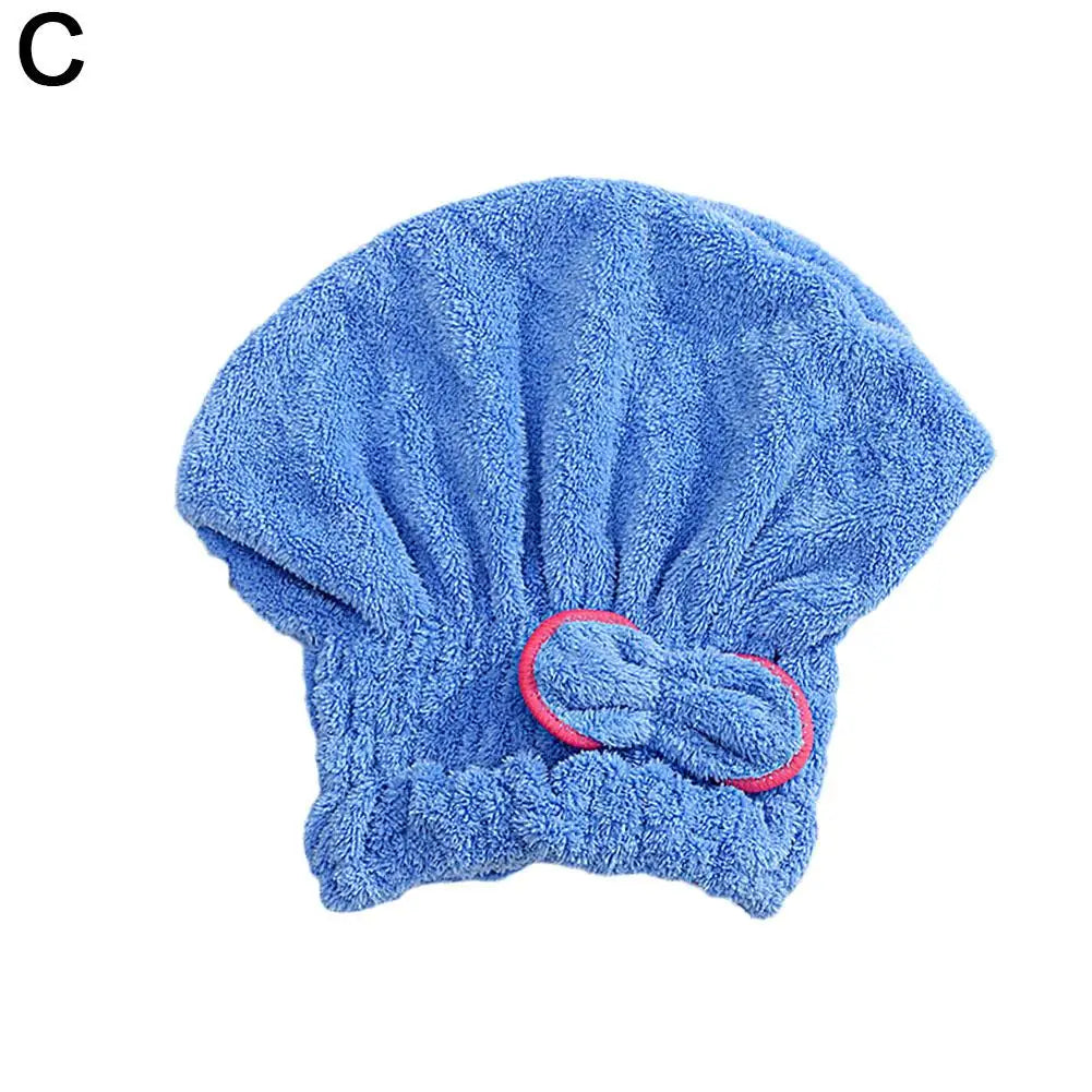 Quick Dry Hair Wrap Towel Thick Microfiber Drying Cap Bowknot Designer Shower Hat Super Absorbent Hair Bonnet For Long Thick Hai Oasis Select Blue