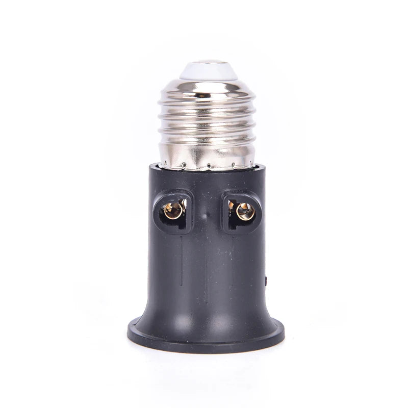 PBT Fireproof E27 Bulb Adapter Lamp Holder Base Socket Conversion with EU Plug Oasis Select Black