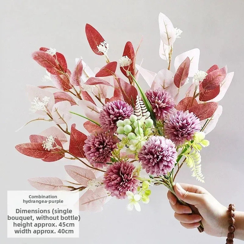Lifelike Handmade Floral Bundle Composed of Peony and Hydrangea Blooms Long Lasting Artificial Blossom Material DIY Arrangement Oasis Select G