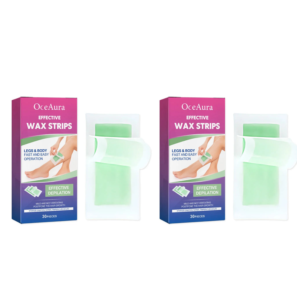 Hair Removal Wax Strips Painless Bikini Chin Upper Toes Legs Underarm Arm Depilation Patch Summer Unisex Facial Body Beauty Tool Oasis Select Aloes x 2pcs