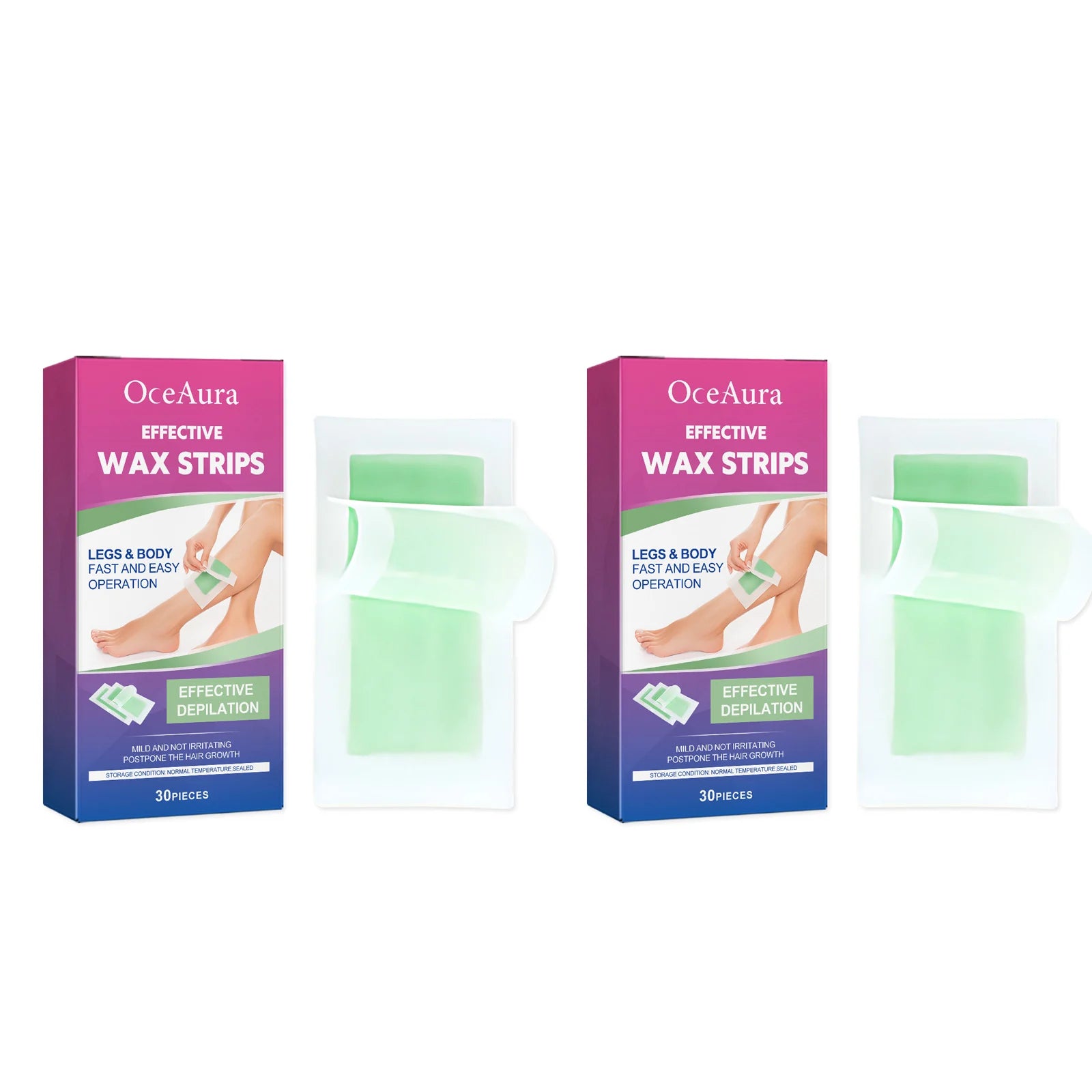 Hair Removal Wax Strips Painless Bikini Chin Upper Toes Legs Underarm Arm Depilation Patch Summer Unisex Facial Body Beauty Tool Oasis Select Aloes x 2pcs