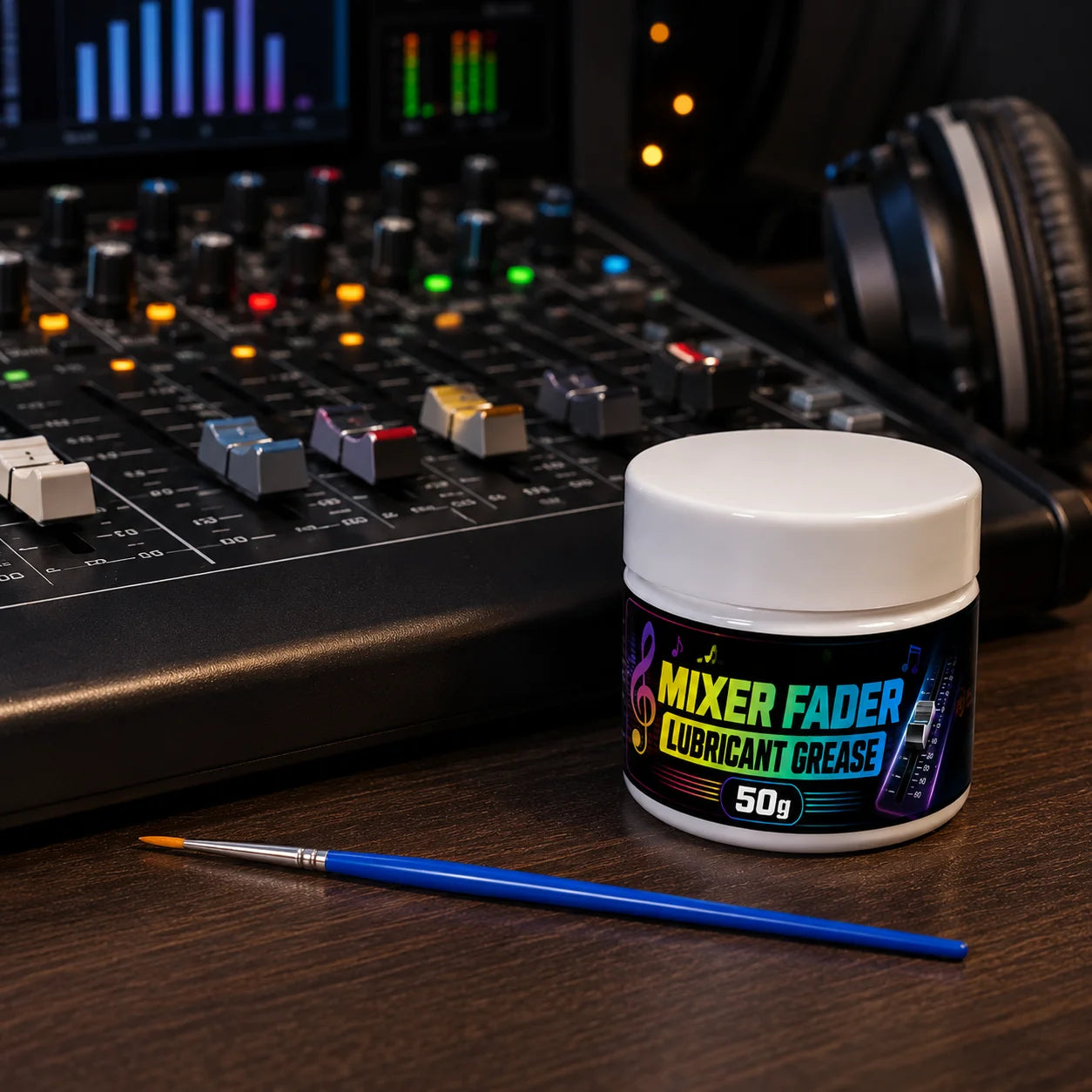 50g MIRAVEXL Mixer Fader Grease + Brush, Professional Mixer Lubrication, Smooth Performance, Long-Lasting, Easy to Apply Oasis Select