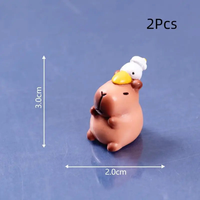 Charming Mini Capybara Resin Figurines (2Pcs), Animal Ornaments for DIY Fairy Garden, Moss Landscape Decor Oasis Select A5
