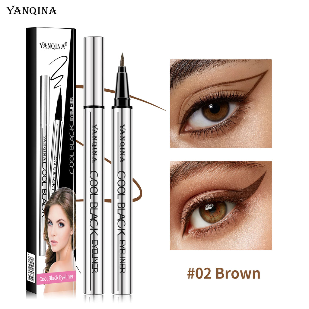 YANQINA Waterproof Liquid Eyeliner Pen – Black & Brown