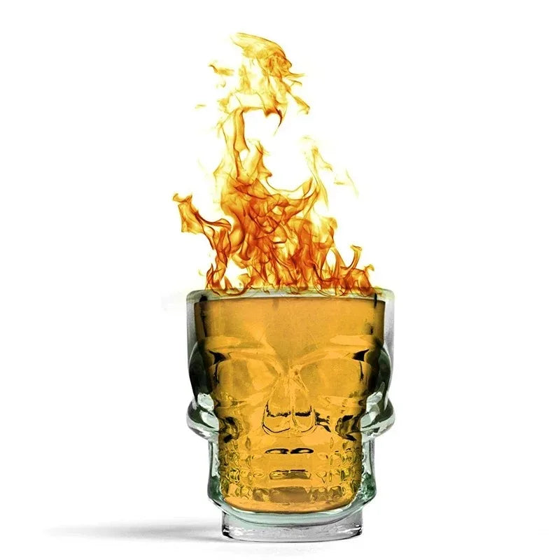 Halloween Gifts Skull Head Shot Glass Cup Creative Clear Crystal Wine Cup Liquor Whisky Vodka Beer Steins for Party Bar Oasis Select