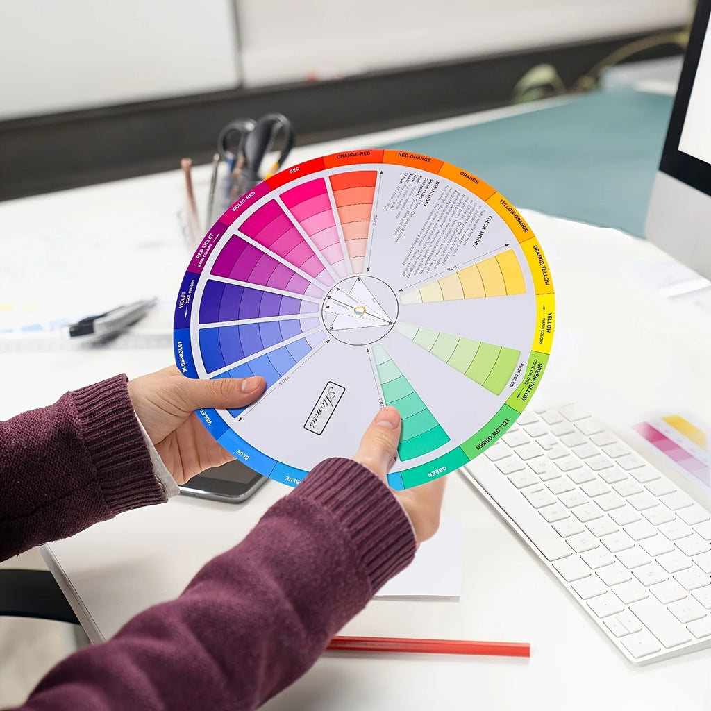 1pc International Standard Color Gradient Wheel,Creative Color Wheel and Mixing Chart -Art Teaching Tool with Color Theory Guide Oasis Select
