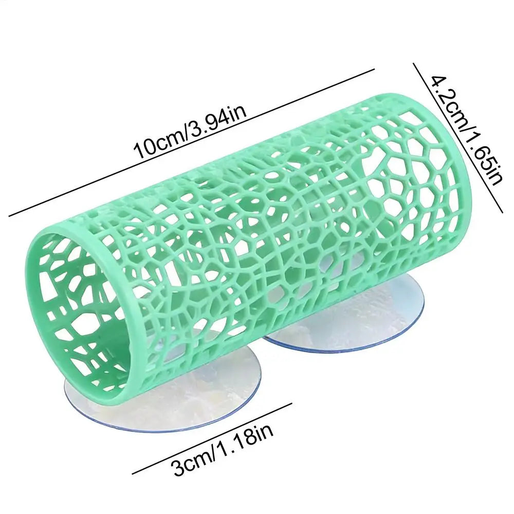 Fish Tank Tunnel Hollow Suction Small Safe Fish Tank Cave Betta Habitat Resting Shelter Ornament for Aquatic Pets Cichlids Oasis Select Green