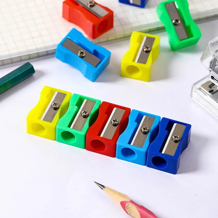 Mini Color Pencil Sharpener Curved Anti-slip Design Plastic Square Pencil Sharpener School Reward Stationery Oasis Select
