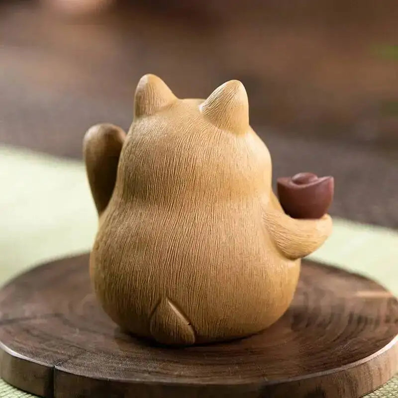 Zisha Tea Pet Cat Ornament Sculpture Zhaocai Cat Tea Pet Tea Mat Accessories Ceramic Tea Pet Oasis Select