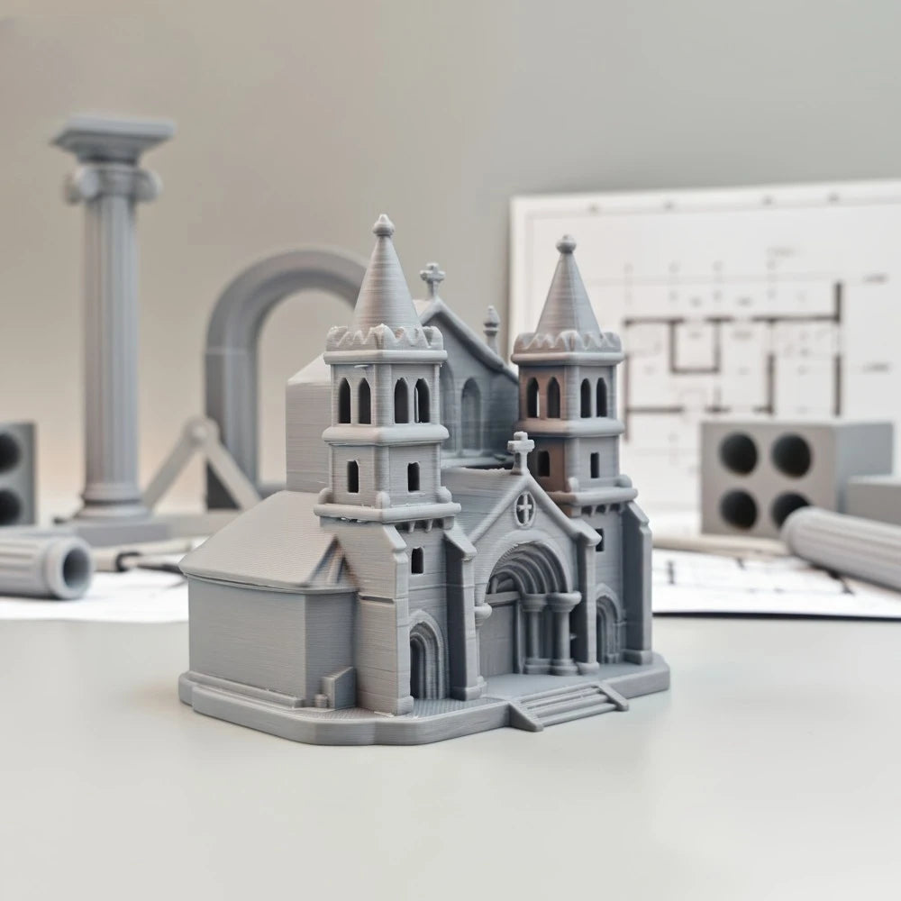 Medieval Castle Church Model Kit Gothic Cathedral Building Figurine Desktop Ornament Miniature Architecture Decor for Hobbyists Oasis Select