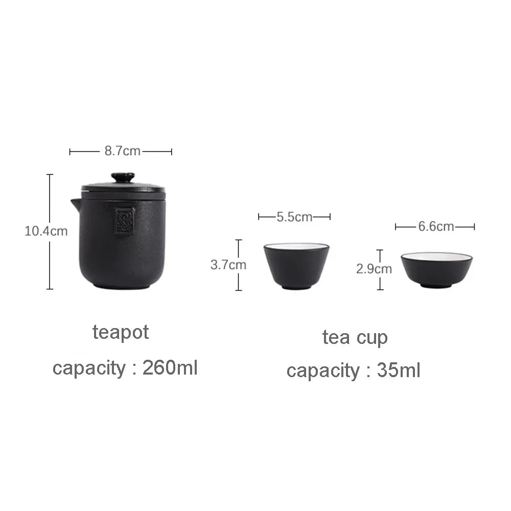 Chinese Kung Fu Bowl Ceramic Teapot Set 1 Pot 4 Teacups Portable Travel Box Oasis Select Four cups a pot Four-piece Set