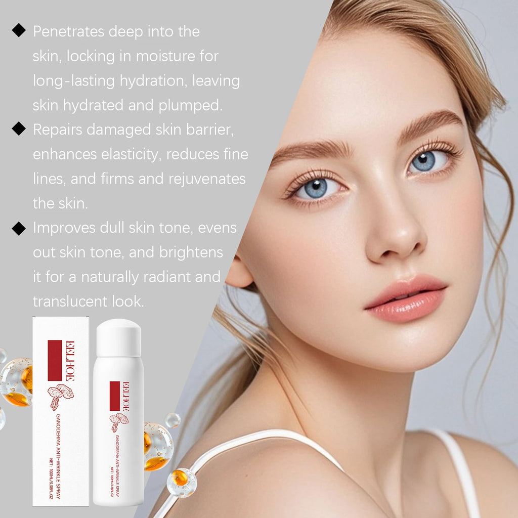 Lingzhi Moisturizing Facial Toner Spray Anti-Wrinkle Hydrating Brightening Refreshing Non-sticky Rejuvenating Ganoderma Face Mis Oasis Select