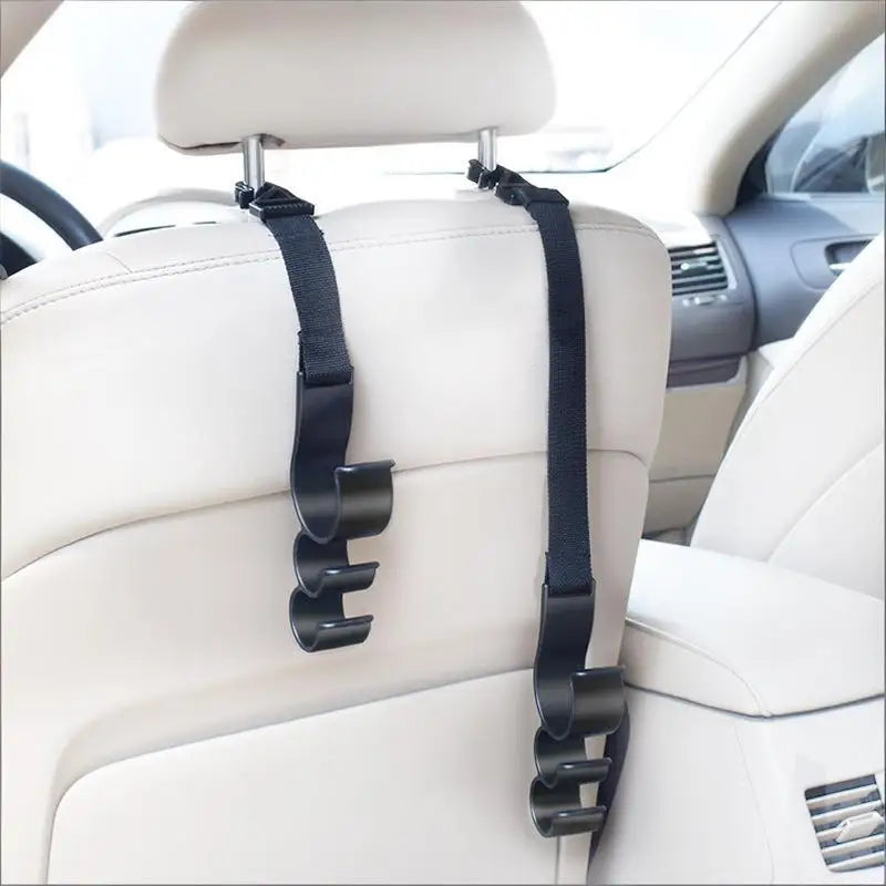 2pcs Car Back Seat Hook Multi-function Rear Seat Headrest Hanging Hook Umbrella Holder Seat Back Storage Interior Organizer Oasis Select