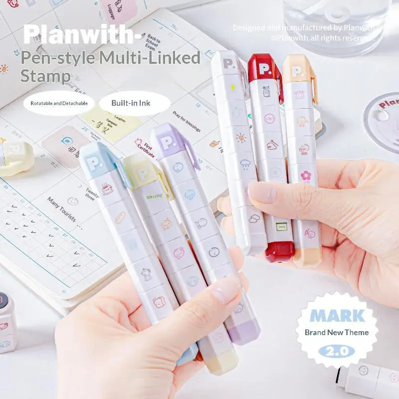 Cute INS Kawaii Multilink Mood Stamp Waterproof Decorative Stamp for Journal Scrapbooking Art Craft Supplies Oasis Select