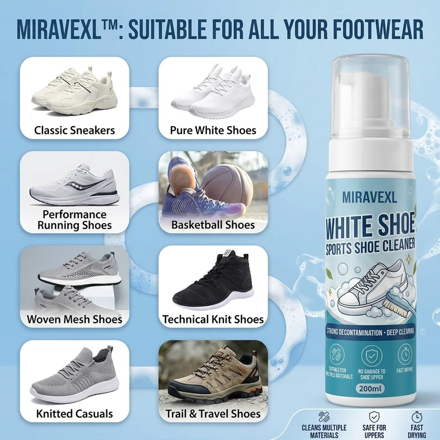 Professional Shoe Cleaner Foam Dry Clean Liquid Decontamination for Suede Leather Sneaker Sheepskin Care with Cleaning Sponge Oasis Select