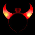Halloween Decoration Devil Horn Luminous Hairhoop Led Hairband Flashing Glow Headress Light Up Hair Access Cosplay Glowing Prop Oasis Select Red