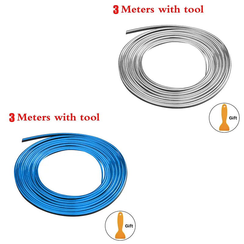 1/2pc Universal Car Moulding Decoration Flexible Strips Interior Auto Mouldings Car Cover Trim Dashboard Door Edgein Car-styling Oasis Select 3M Mix-2pcs 5