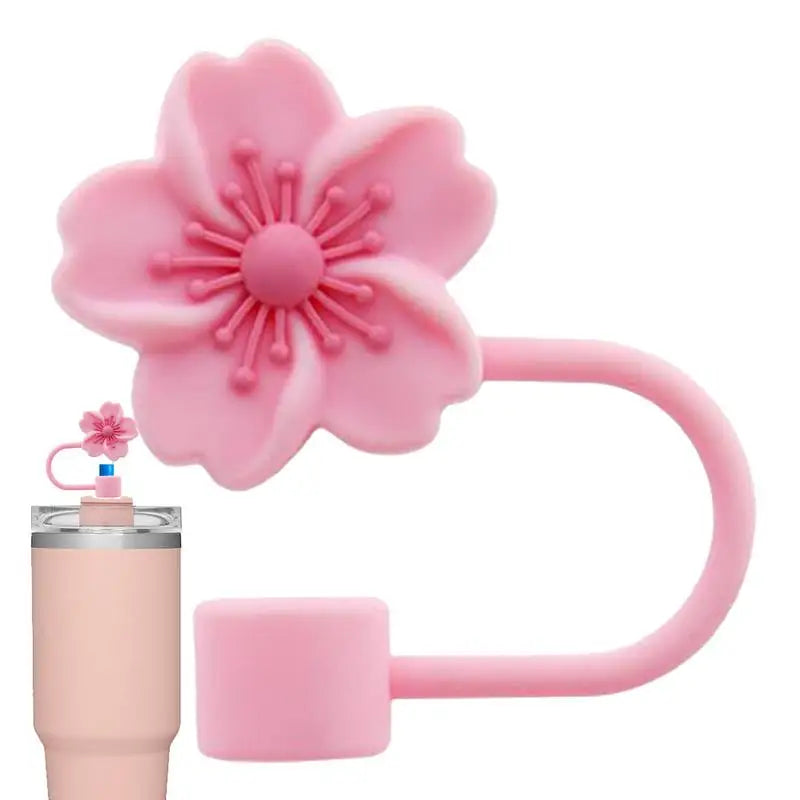 Flower Straw Stopper Cute Cartoon Flower Shape Drinking Straw Tips Lids Straw Caps Protector Dust Proof Plugs Drinking Supplies Oasis Select
