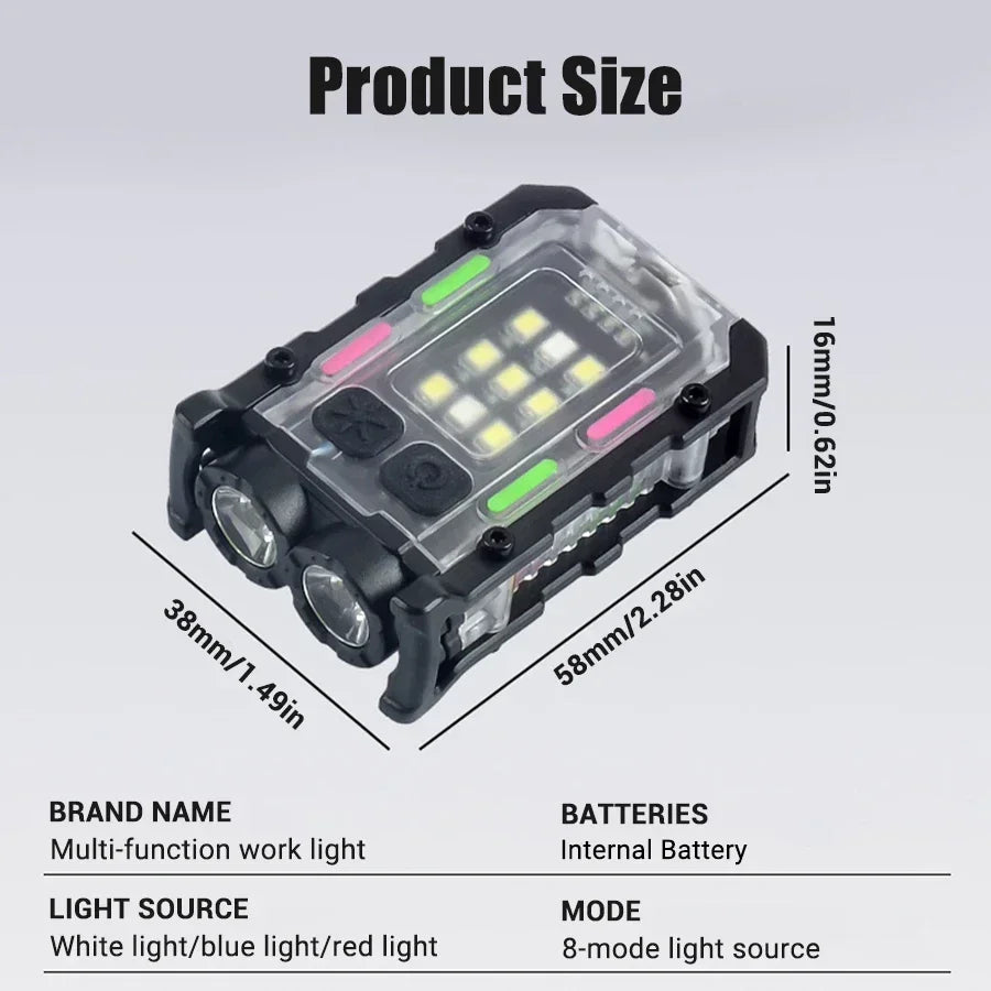 Mini LED Handheld Flashlights USB Rechargeable LED COB Work Lights Waterproof Keychain Emergency Lantern For Outdoor Camping Oasis Select