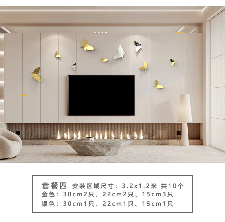 TV Background Wall Sofa Decoration Room Wall Decoration Butterfly Wall Creative Decoration Pendant Decor Aesthetic Oasis Select Package 4