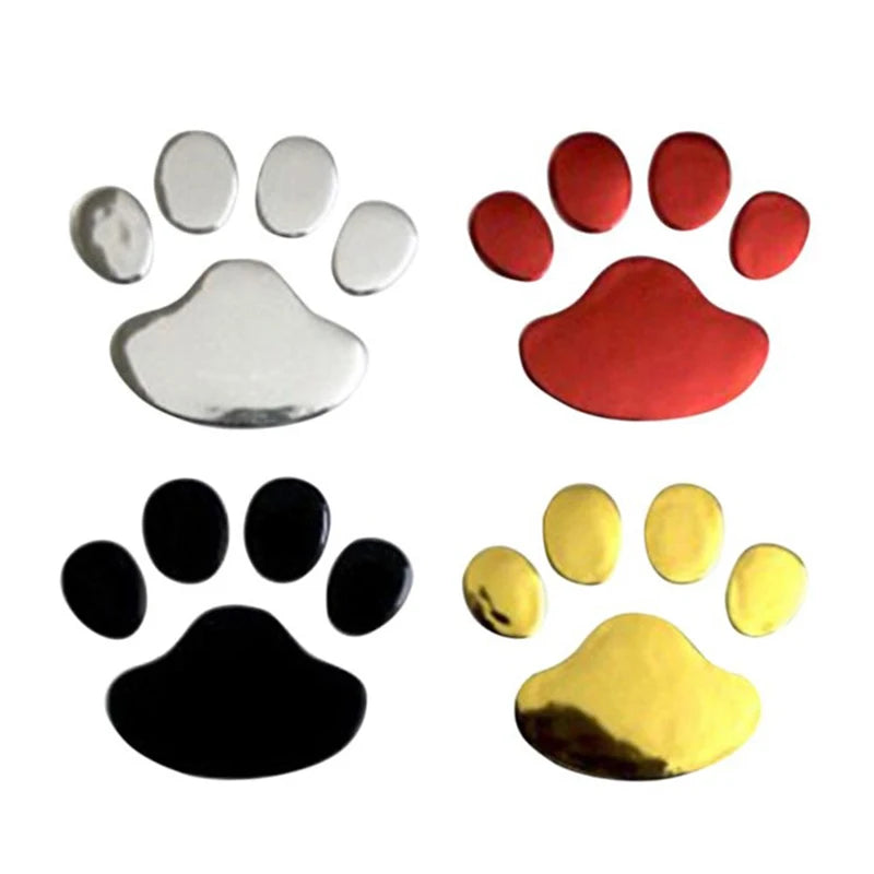 1 Sheet Car Stickers Creative Decals Paw 3D Animal Dog Cat Foot Prints Decal Car Motocycle Sticker Car Accessories Oasis Select