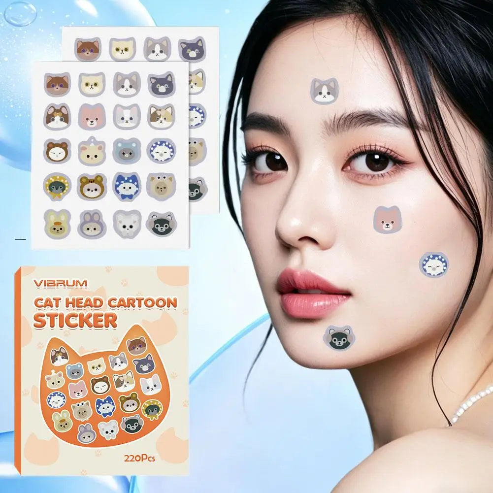 220pcs Cat Cartoon Acne Patches – Invisible Pimple Cover Acne Pimple Patches Oasis Select
