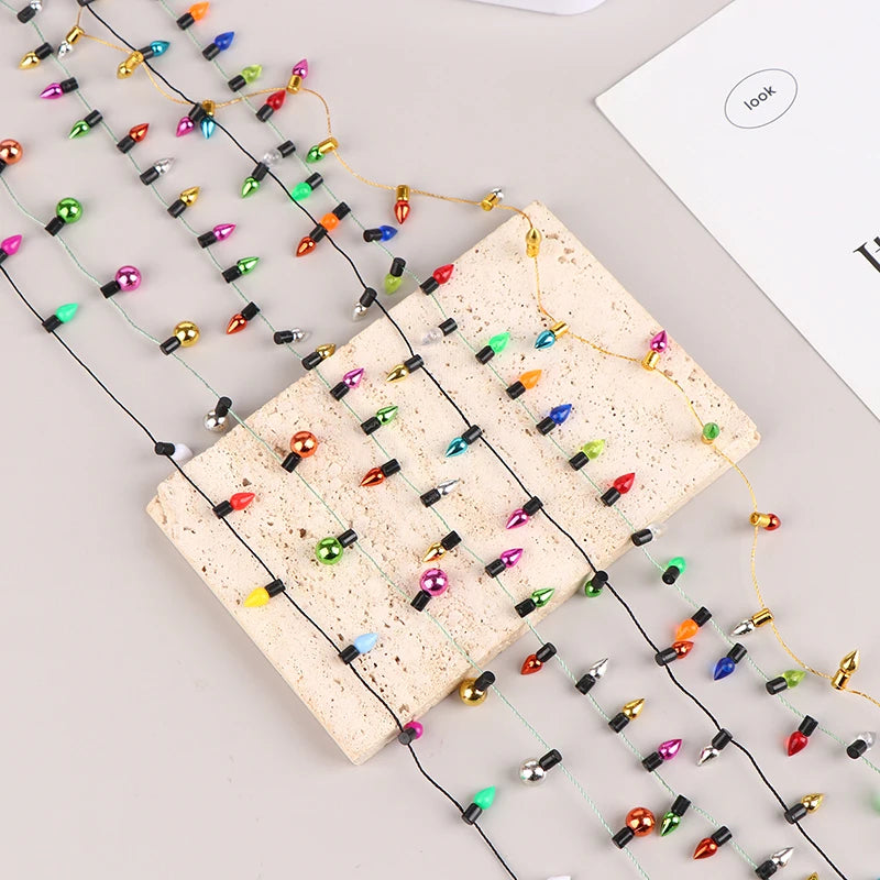 One Or 2pcs 1m Dollhouse String Lights Mini Furniture Accessories Fake Lights String Christmas Party Decoration Oasis Select
