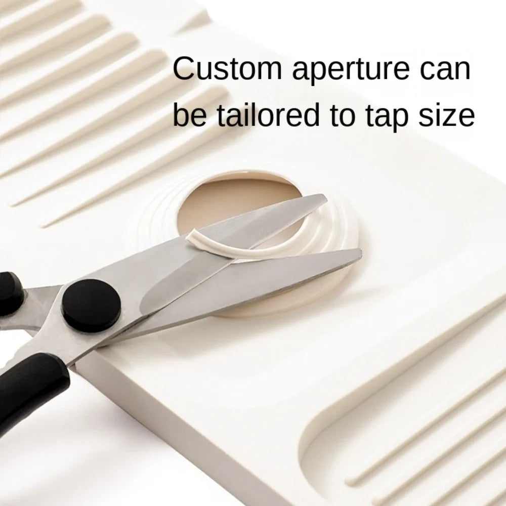 Portable Silicone Faucet Mat Anti-slip Thicken Sink Splash Guard Faucet Accessories 37cm/45cm Faucet Drying Pads Farmhouse Decor Oasis Select