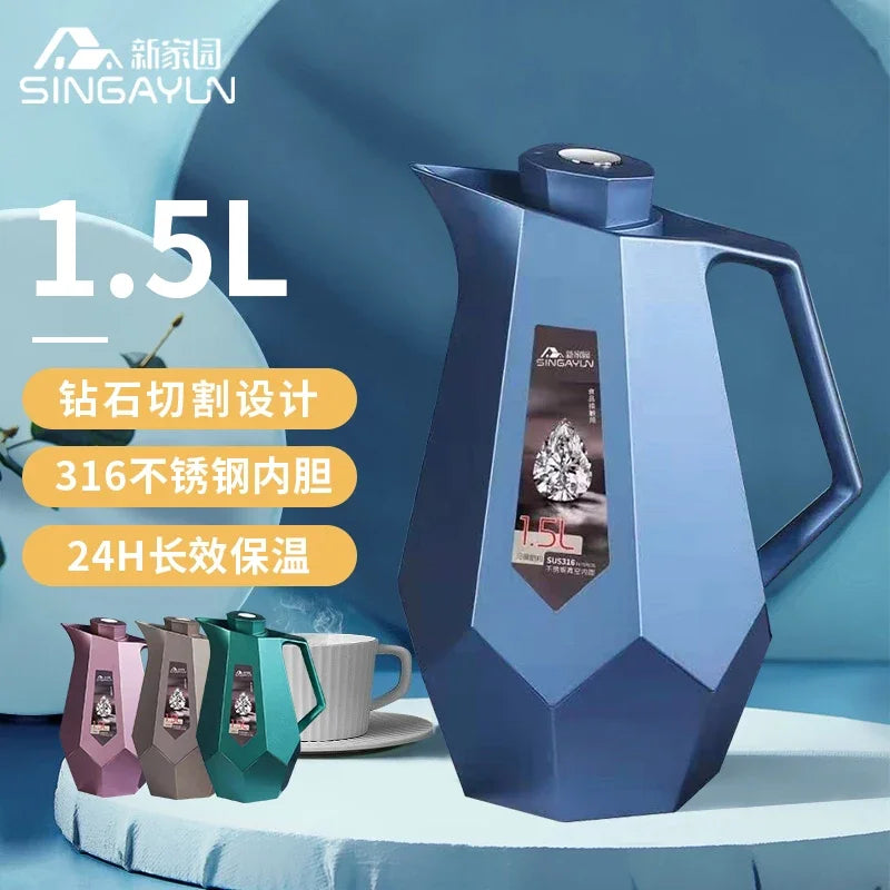 Nordic Wind Household Insulation Pot 316 Stainless Steel Vacuum Inner Liner European Hot Water Bottle Warm Pot Oasis Select