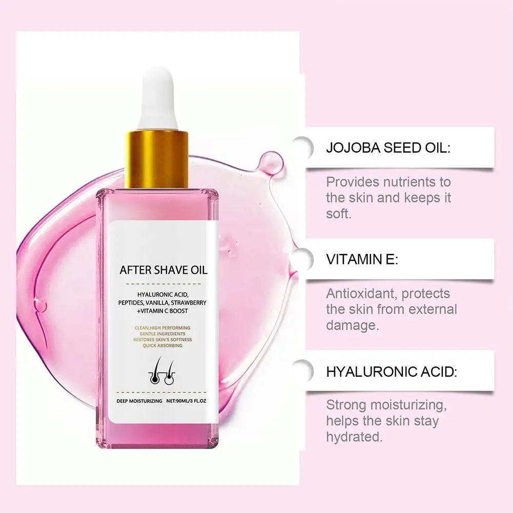 2PCS Strawberry & Vanilla Scent After Shave Oil ,Strawberry After Shave Oil Beauty Women For Smooth Skin Prevent Ingrown Hairs Oasis Select
