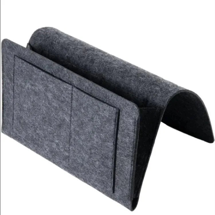 Felt Bedside Storage Organizer Anti-slip Bedside Bag Bed Sofa Side Hanging Couch Storage Remote Control Bed Holder Pockets Oasis Select black M