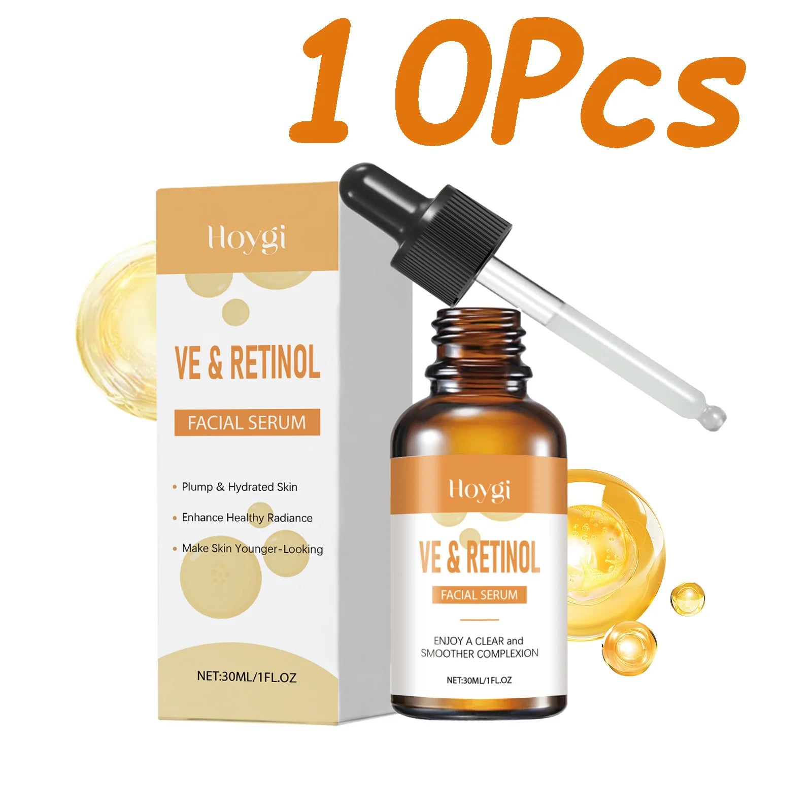 Hoygi Retinol & Vitamin E Face Serum – Anti-Aging 30ml Retinol Face Serum Oasis Select 10 x 30ml Boxed