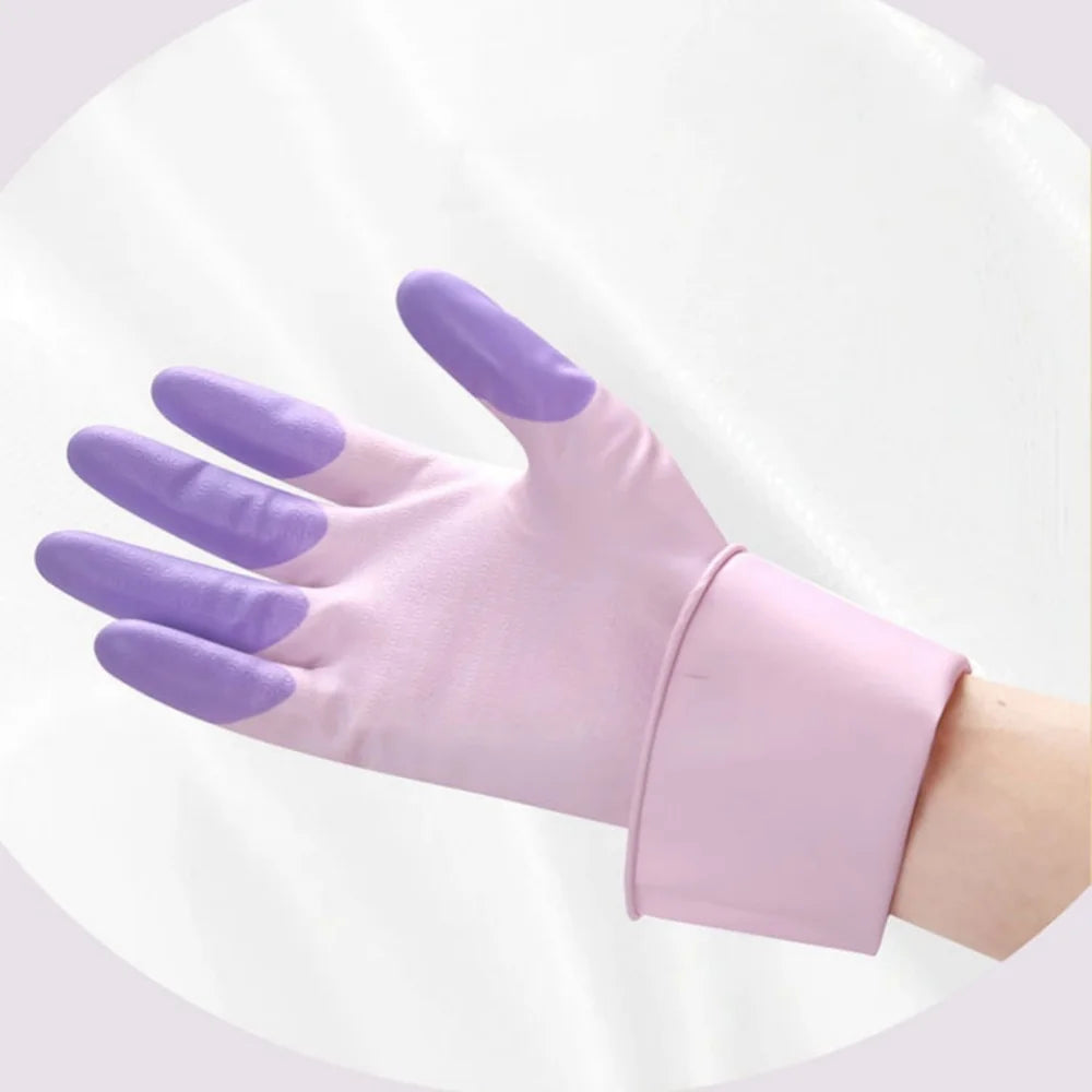 Household Dishwashing Gloves Women Washing Clothes Waterproof Wear Resistant Rubber Gloves Kitchen Cleaning Tools Tools Oasis Select