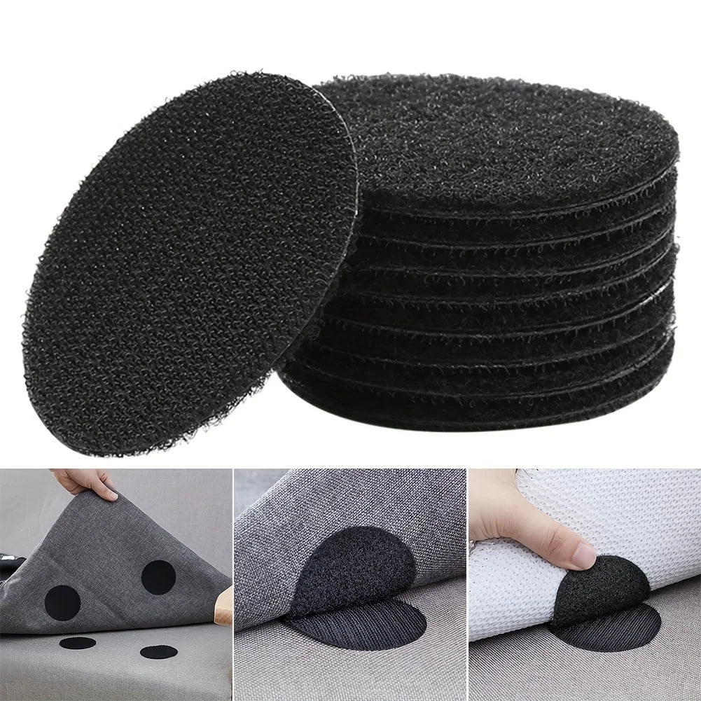 10/5Pairs 50mm Strong Self Adhesive Fastener Dots Nylon Sticker Hook and Loop Magic For Bed Sheet Sofa Mat Carpet Anti Slip Oasis Select
