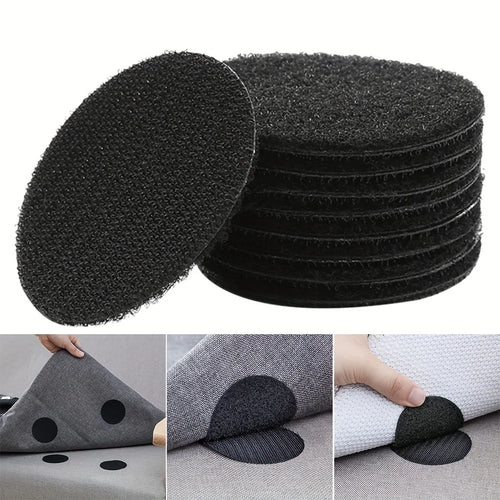 10/5Pairs 50mm Strong Self Adhesive Fastener Dots Nylon Sticker Hook and Loop Magic For Bed Sheet Sofa Mat Carpet Anti Slip Oasis Select