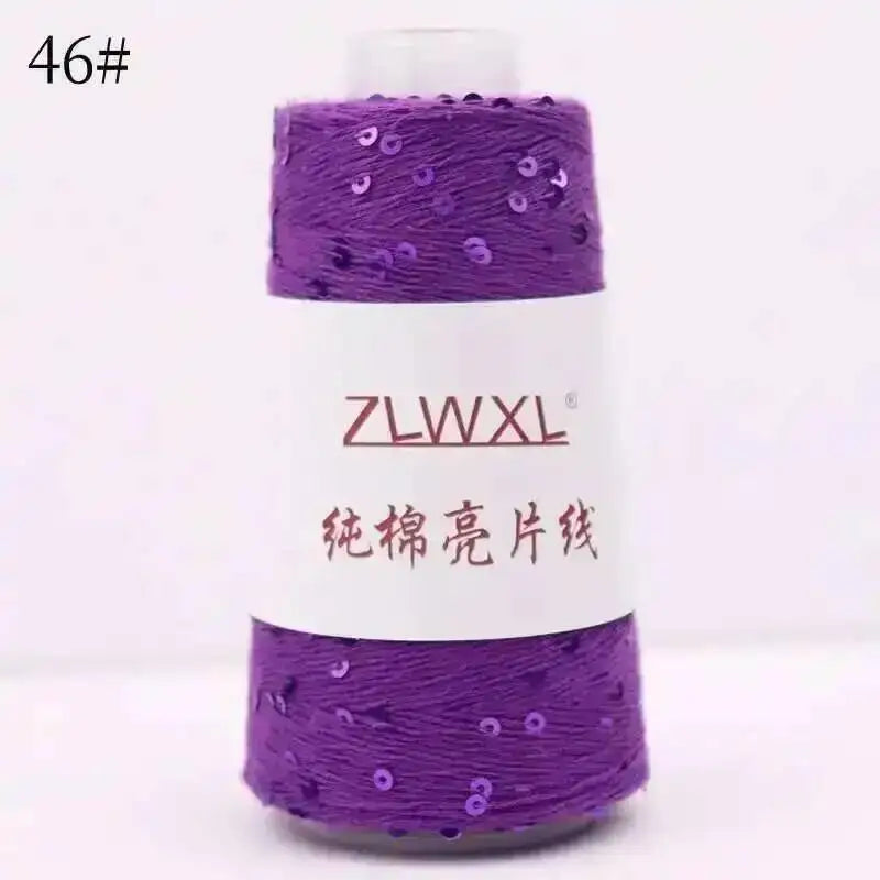 50g Sequin Cotton Yarn DIY Knitted Decoration Hand Crochet Ткань 400M 3mm Oasis Select 46