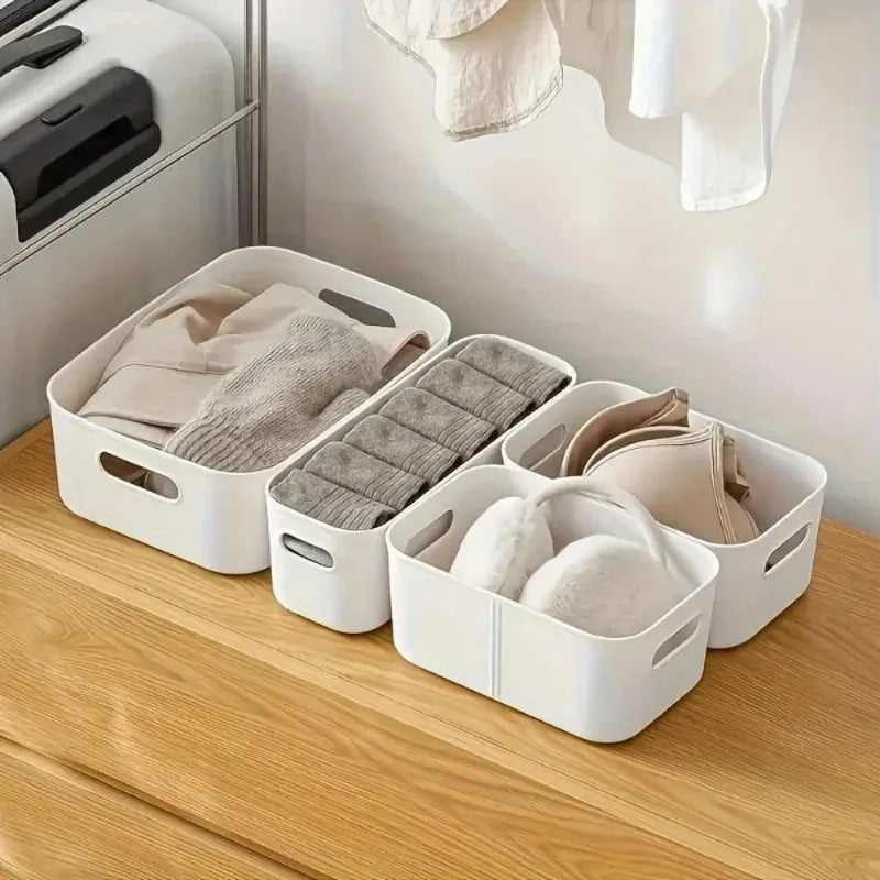 5pcs Stackable Storage Box Rectangular Plastic Organizer Containers Durable Reusable for Kitchen Bathroom Dorm Essentials Oasis Select