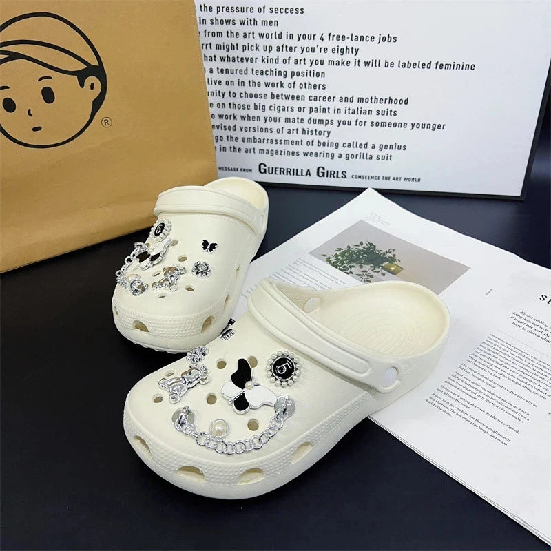 Fashionable shoe accessory set, decorative shoe chain buckle, removable, suitable for sandals and flip-flops. Oasis Select