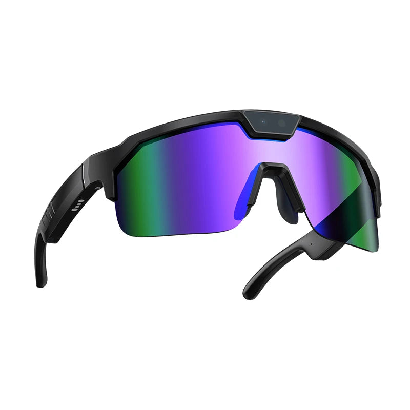 AI Smart Cycling Glasses 800W Camera Video Record Real-time Translation UV Protection Sports Eyewear For Bike Fishing Men Women Oasis Select PU