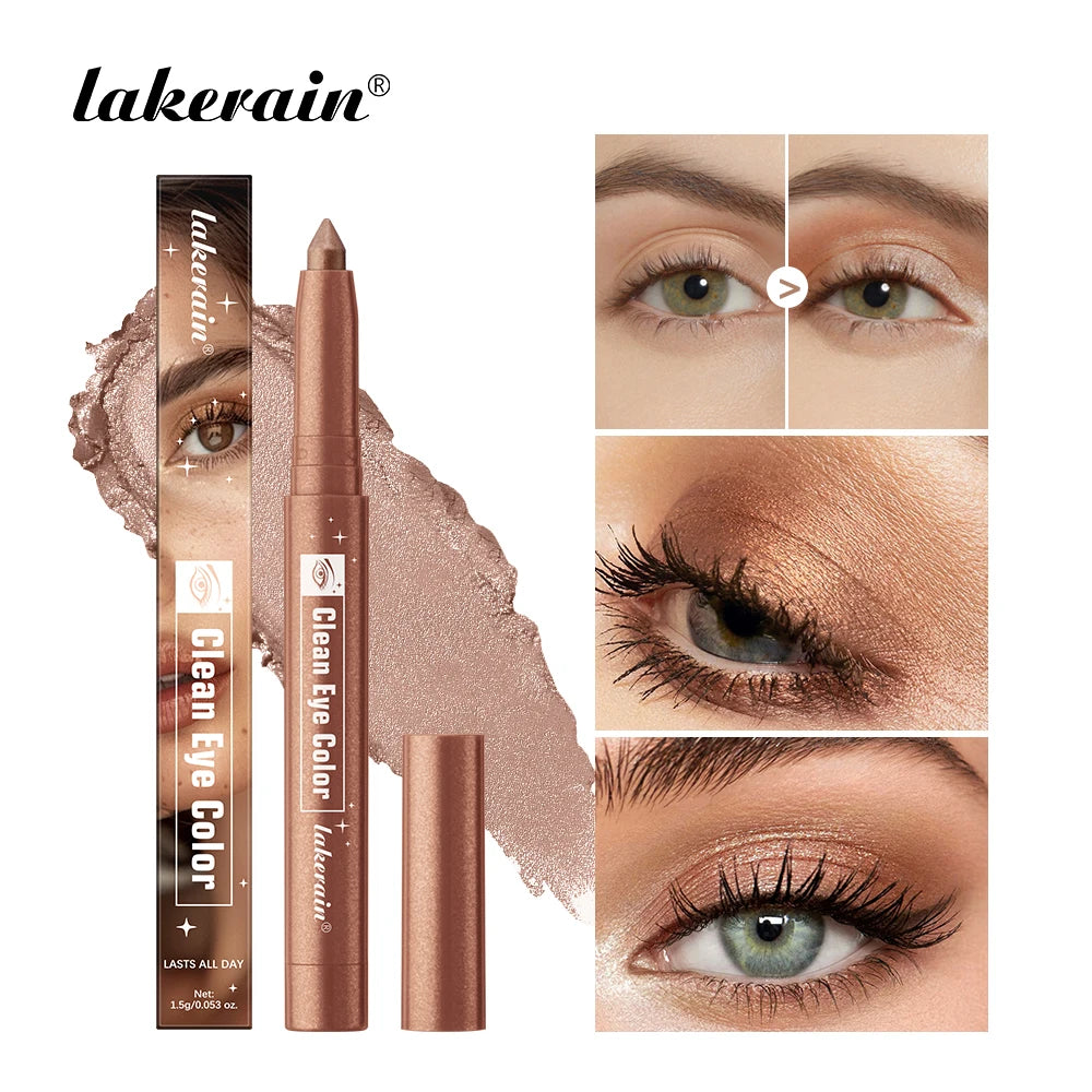 1PC Smudge-proof Eyeshadow Sticks Long Lasting High Pigmented Shimmer Glitter And Matte Neutral Brown Eyeshadow Pencil Crayon Oasis Select