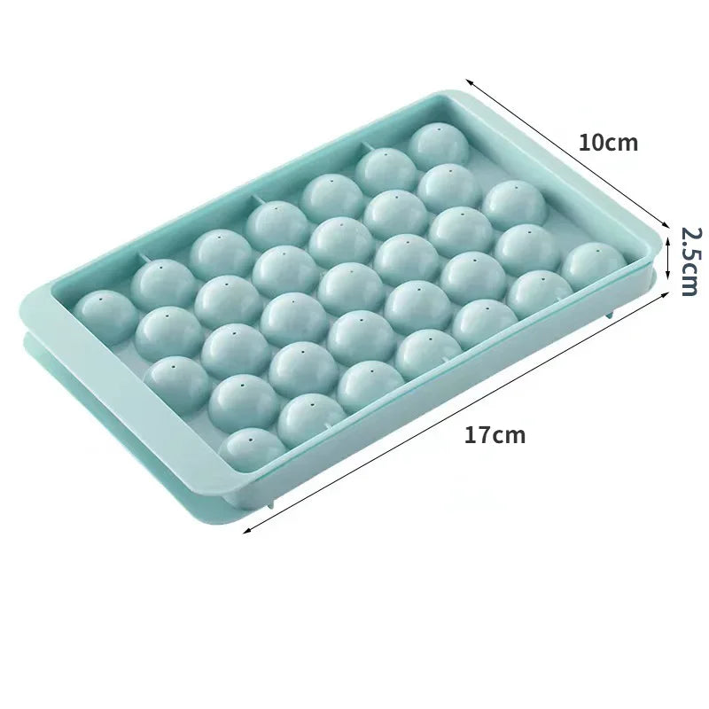 33-Piece Round Ice Ball Maker Tray with Lid | Cocktail & Whiskey