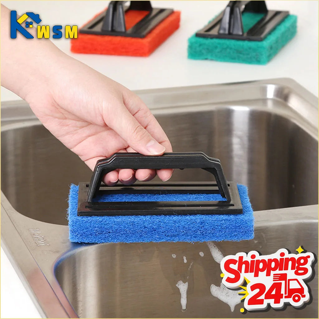 Handle Sponge Cleaning Brush & Scouring Pad Set – 1–20 PCS
