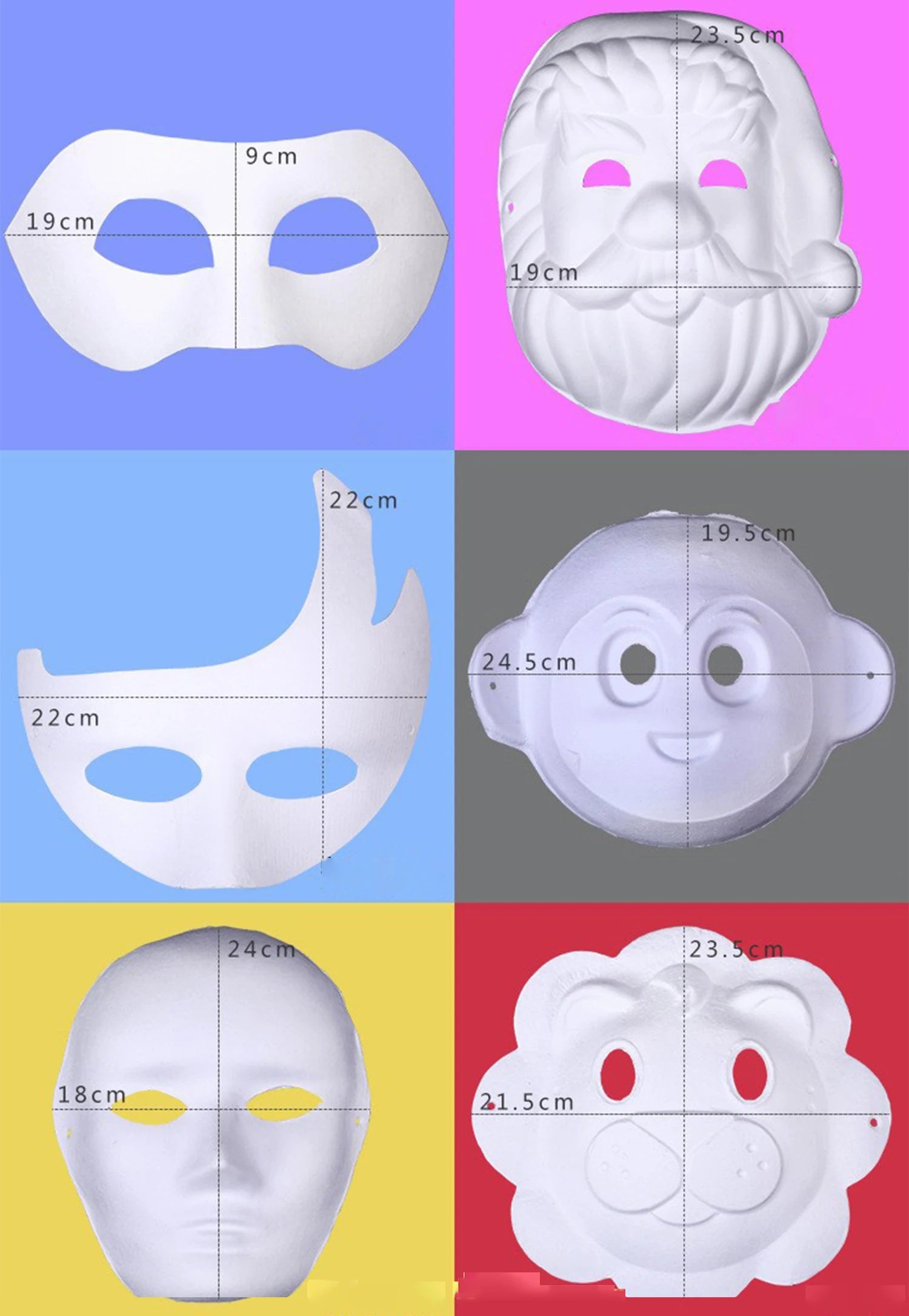 DIY Paper White Masks Create Artistic Craft From Theater And Halloween Costumes Party Masquerade Kids Painting Toy Oasis Select