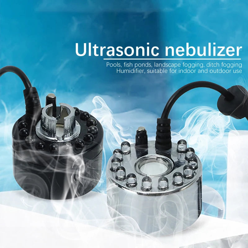 Halloween LED Water Fountain Pond Fogger Mini Mist Maker Fogger Pond Garden Nebulizer For Halloween Christmas Party Decoration Oasis Select