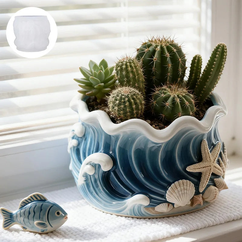 Ocean Wave Silicone Mold – Candle, Resin & Plaster Cup DIY