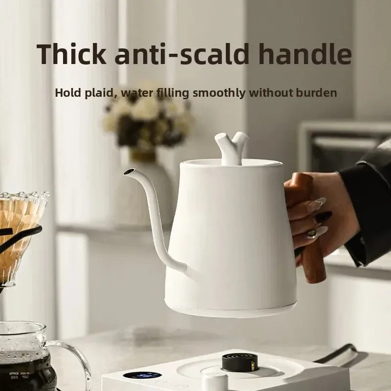1000W Electric Gooseneck Kettle 1000ml 304 Stainless Steel Coffee Pot Intelligent Constant Temperature LED Display for CoffeeTea Oasis Select