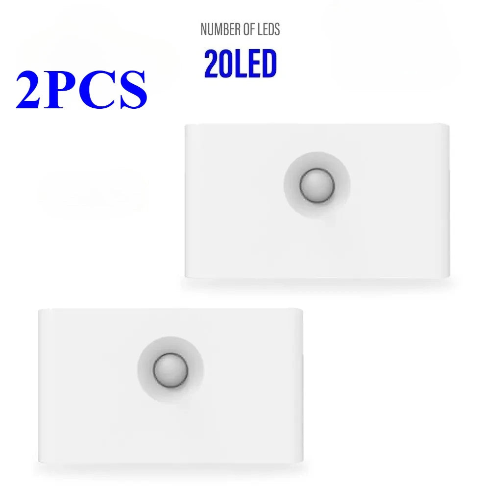 3000k Led Wall Lamp Night Light Motion Sensor Wireless Magnetic Rechargeable Torch ABS Smart Bedroom Lantern Corridor Bedside Oasis Select 2PC